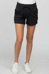 Charcoal French Terry Maternity Sweat Shorts