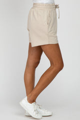 Beige French Terry Sweat Shorts