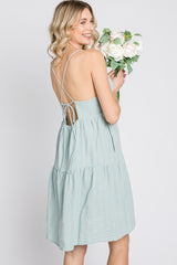 Mint Tiered Mini Dress