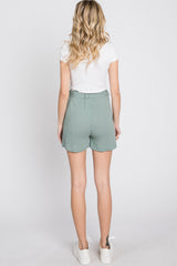 Mint Green Front Tie Shorts