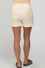 Cream Front Tie Maternity Shorts