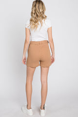 Mocha Front Tie Shorts