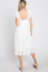 White Eyelet Lace Tiered Smocked Dress