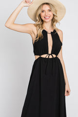 Black Cut Out Midi Dress