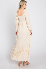 Cream Lace Accent Maxi Dress