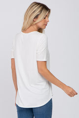 Ivory Solid Short Sleeve Top