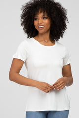 Ivory Basic Maternity Short Sleeve Top