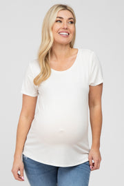 Ivory Basic Maternity Short Sleeve Top