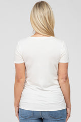 Ivory Basic Maternity Short Sleeve Top