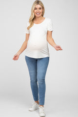 Ivory Basic Maternity Short Sleeve Top