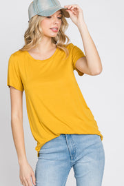 Yellow Basic Short Sleeve Top