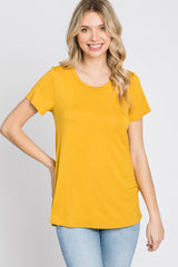 Yellow Basic Short Sleeve Top