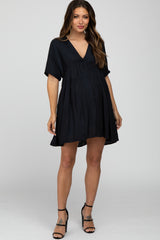 Black Babydoll Maternity Mini Dress