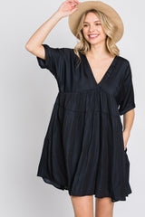 Black Babydoll Maternity Mini Dress