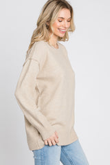 Beige Exposed Seam Sweater