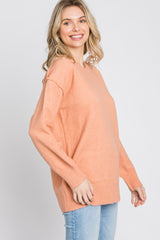 Peach Exposed Seam Sweater