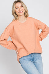 Peach Exposed Seam Maternity Sweater