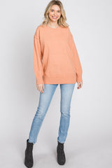 Peach Exposed Seam Sweater