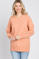 Peach Exposed Seam Sweater