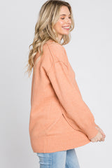 Peach Exposed Seam Sweater