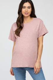 Mauve Criss Cross Back Maternity Top