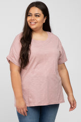 Mauve Criss Cross Back Maternity Plus Top