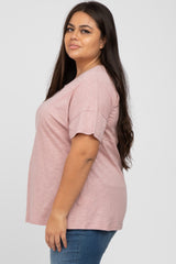 Mauve Criss Cross Back Plus Top