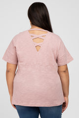 Mauve Criss Cross Back Plus Top