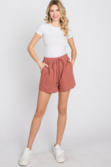 Rust Drawstring Shorts