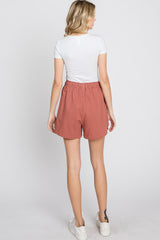 Rust Drawstring Shorts