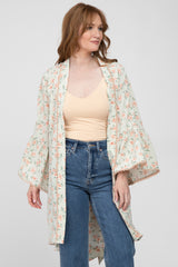 Mint Green Floral Bell Sleeve Maternity Cover Up