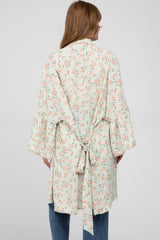 Mint Green Floral Bell Sleeve Cover Up