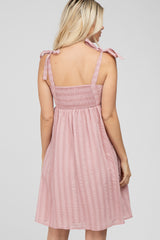 Pink Striped Babydoll Dress