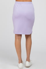 Lavender Front Tie Round Hem Skirt