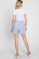 Light Blue Striped Shorts