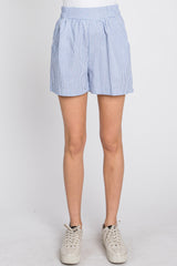 Light Blue Striped Shorts