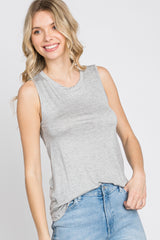 Heather Grey Basic Sleeveless Top