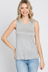 Heather Grey Basic Sleeveless Top