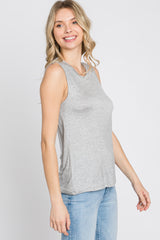 Heather Grey Basic Sleeveless Top