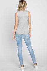 Heather Grey Basic Sleeveless Top