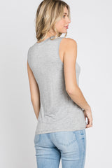 Heather Grey Basic Sleeveless Top