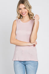 Light Pink Basic Sleeveless Top