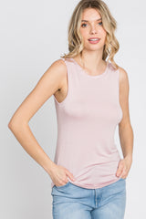 Light Pink Basic Sleeveless Top