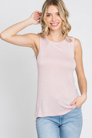 Light Pink Basic Sleeveless Top