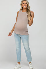 Light Mocha Basic Sleeveless Maternity Top