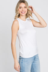 White Basic Sleeveless Top