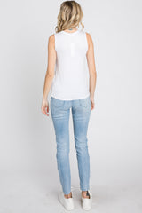 White Basic Sleeveless Top