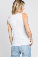 White Basic Sleeveless Top