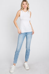 White Basic Sleeveless Top