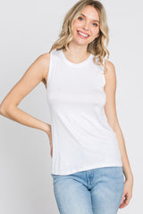 White Basic Sleeveless Top